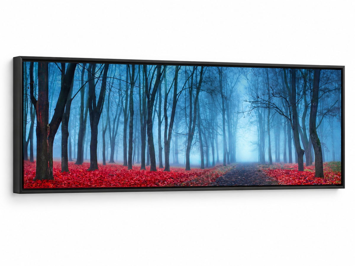"Blue Mist Trees" Panoramic Canvas Wall Art — 72" Wide – landscape wall art, additional artwork view 3