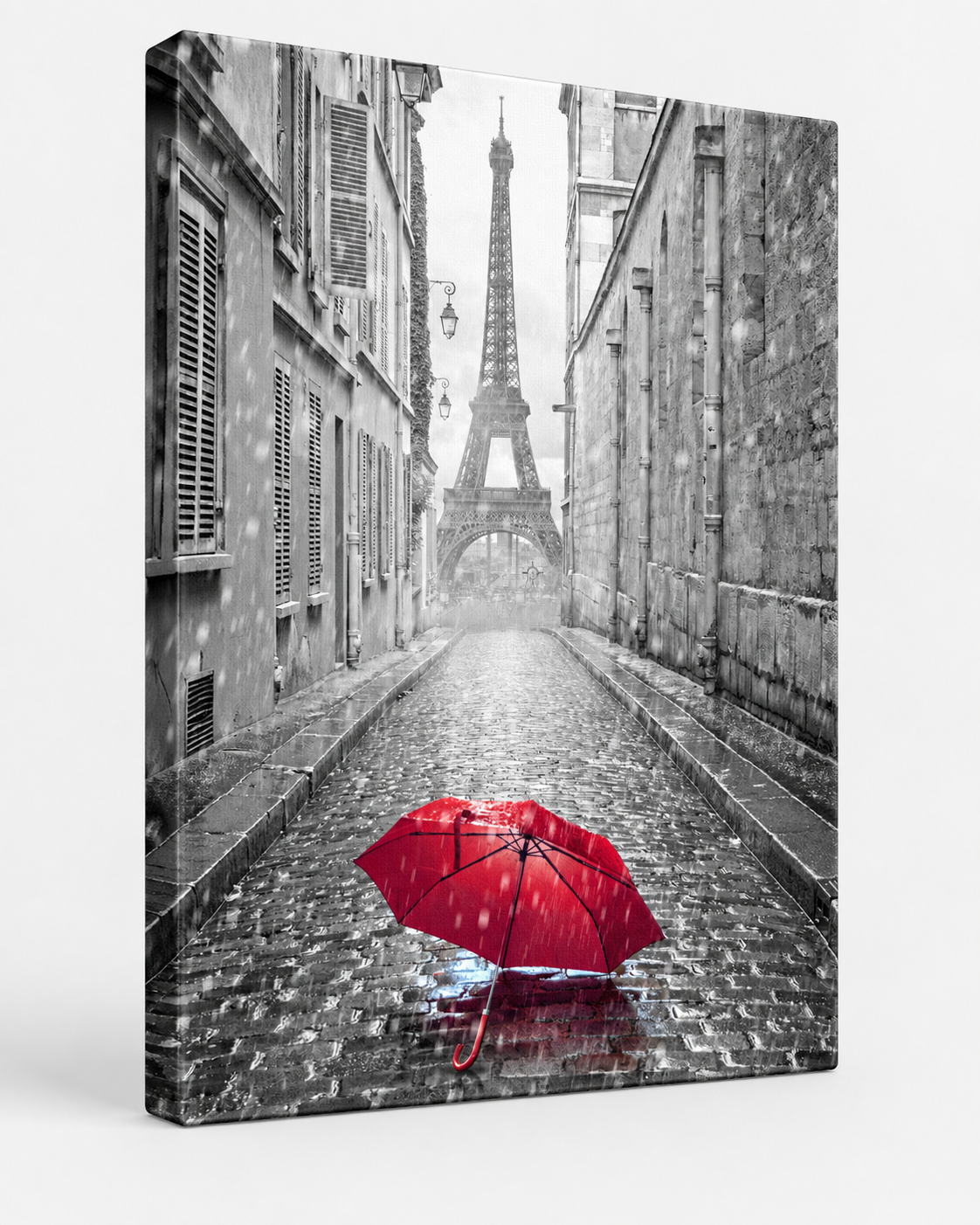 Canvas Wall Art-Red Umbrella Eiffel Tower-Printed Artwork – cityscape wall art, additional artwork view 7
