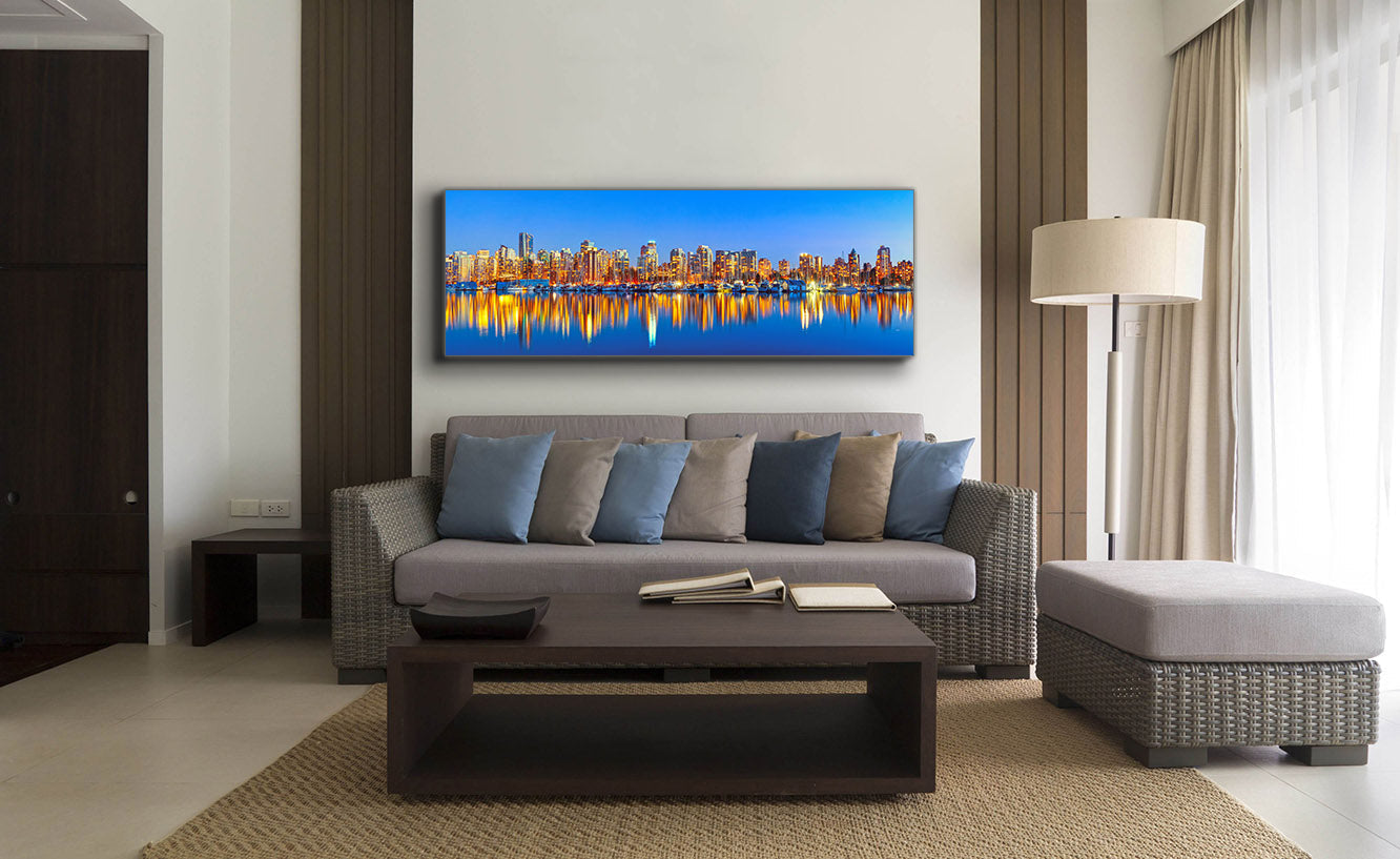 sample Downtown Vancouver at sunset with our frame