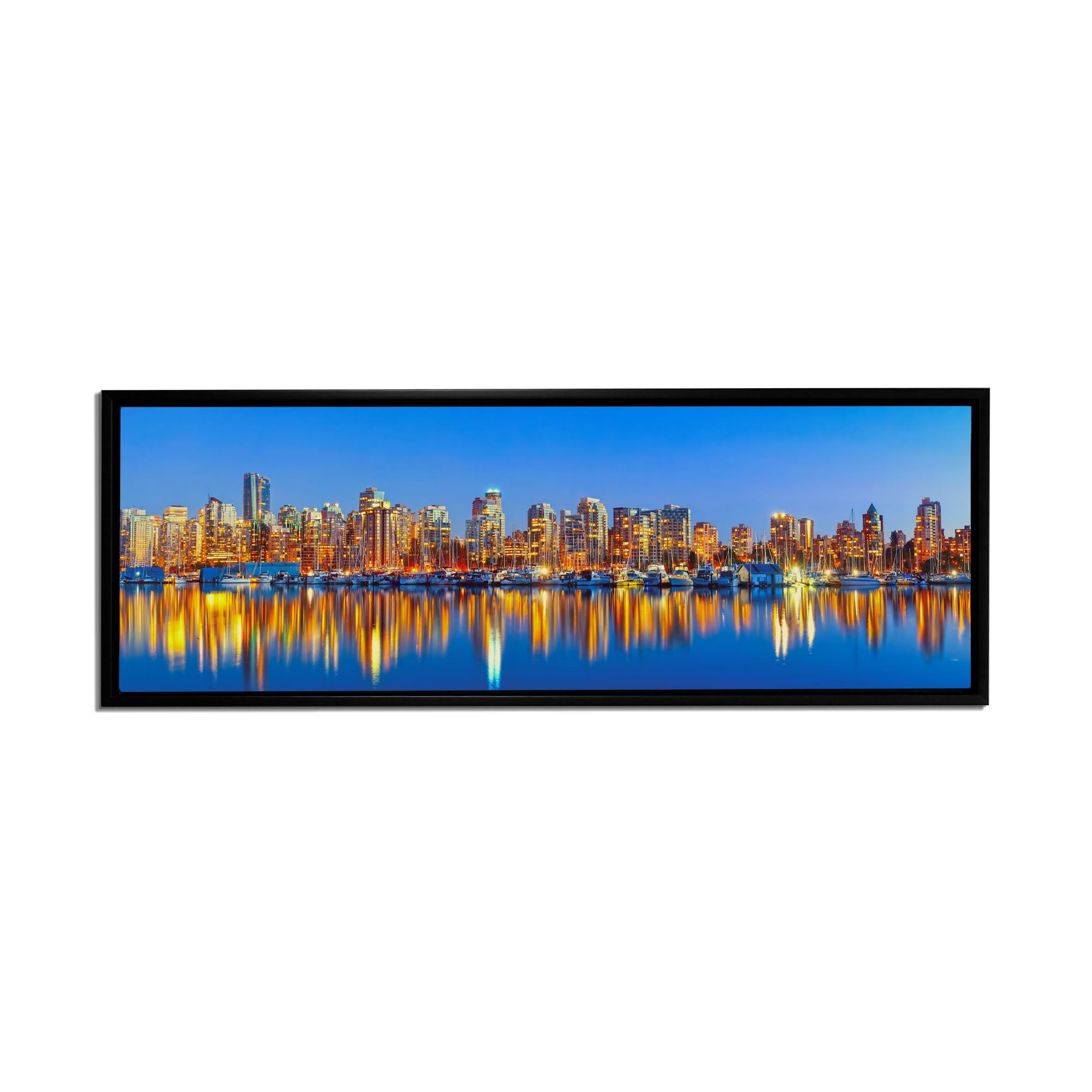 Sample Downtown Vancouver at sunset with frame