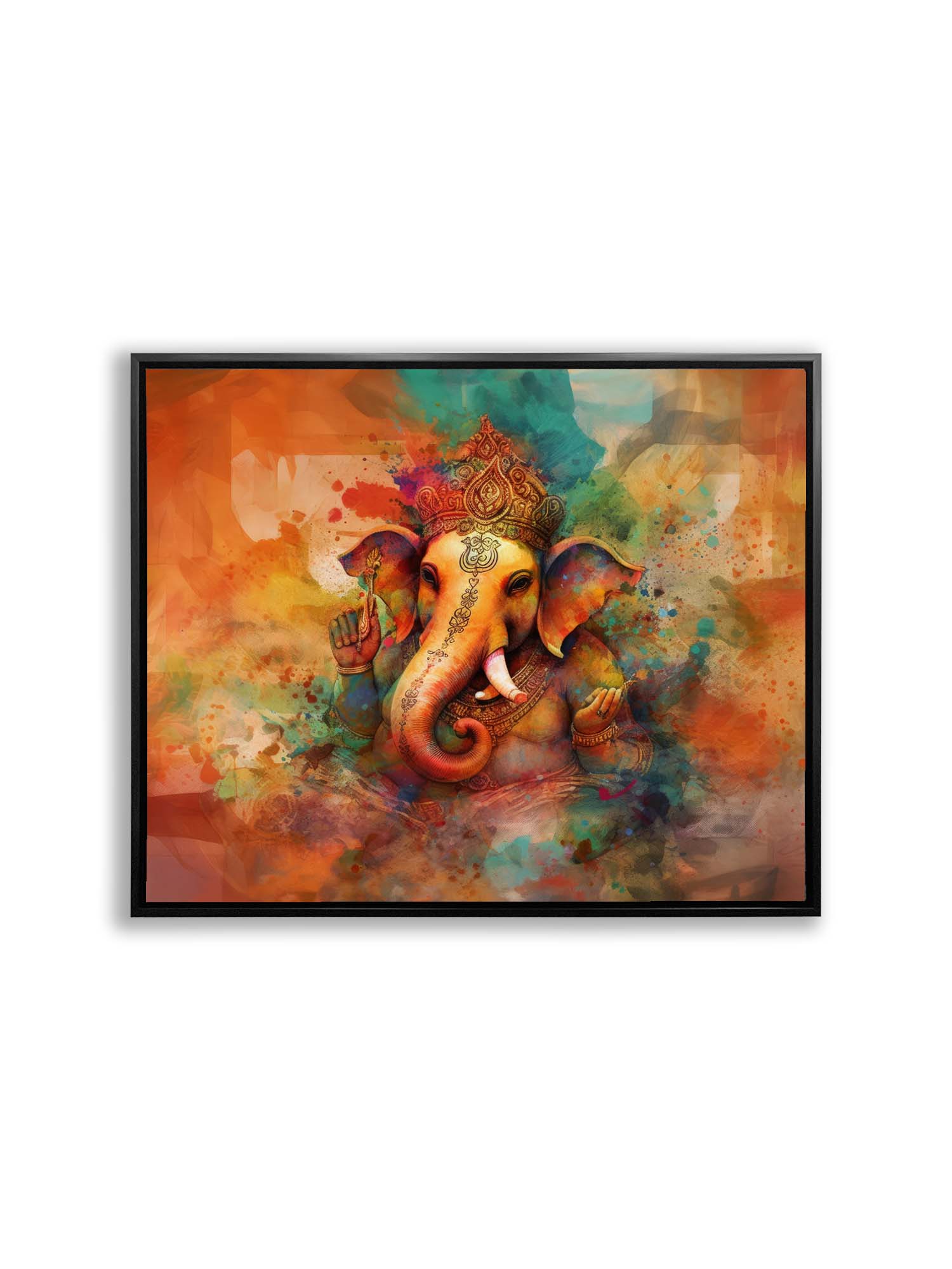 sample Ganesh Indian Art in Floating Frame