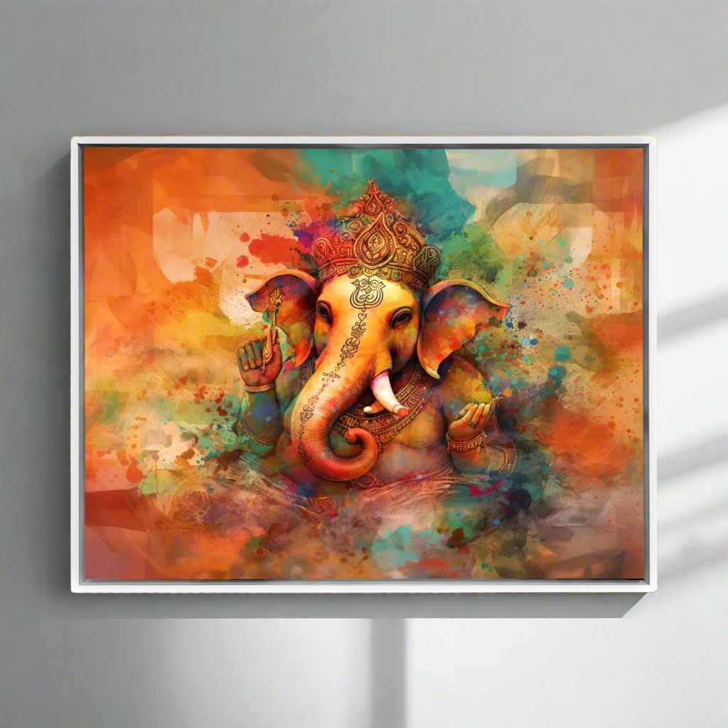 Wall Art-Ganesh Canvas-Indian Art-Spiritual Wall Decor