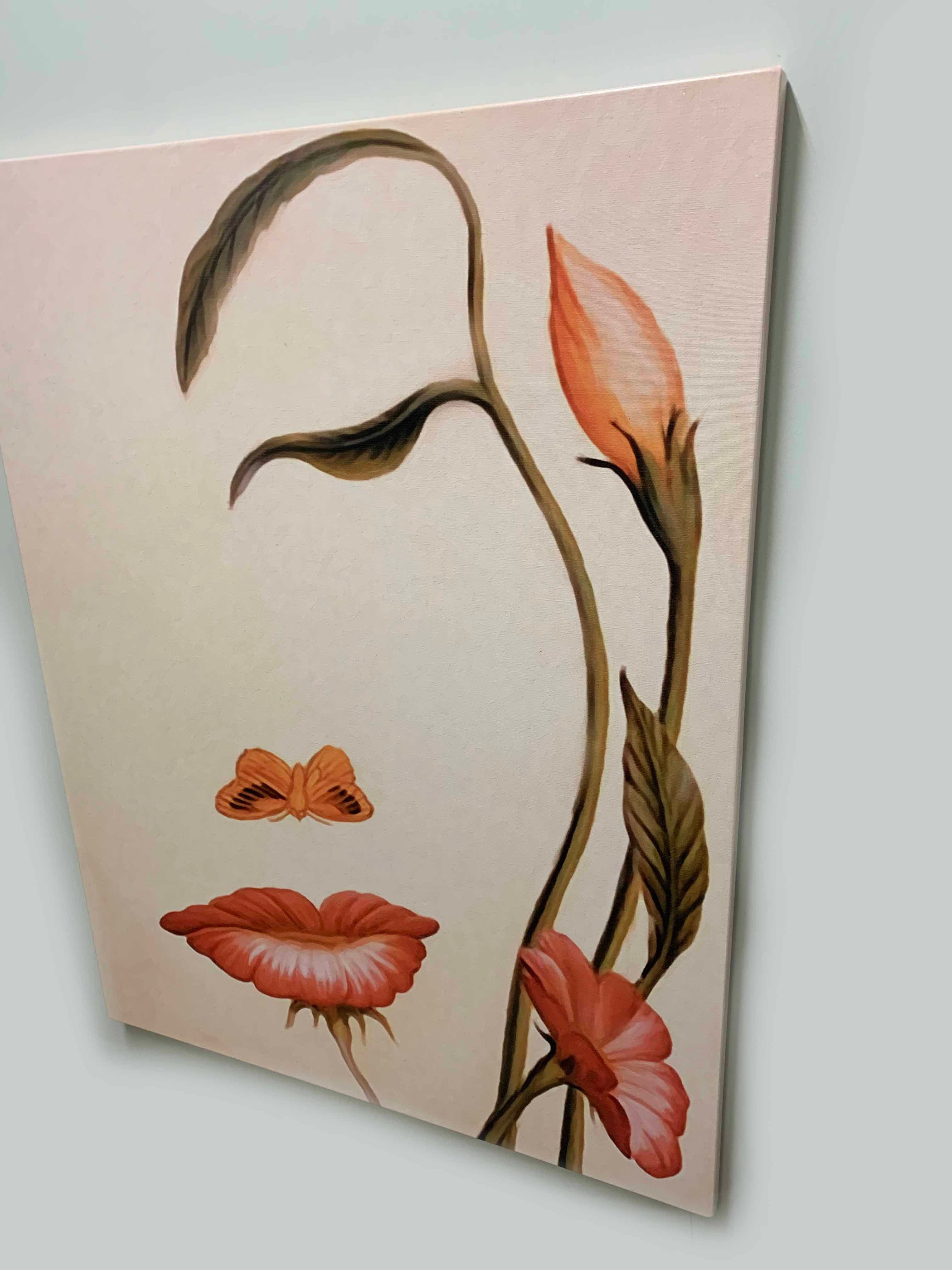 Wall Art Abstract Flower Face- Fine Canvas
