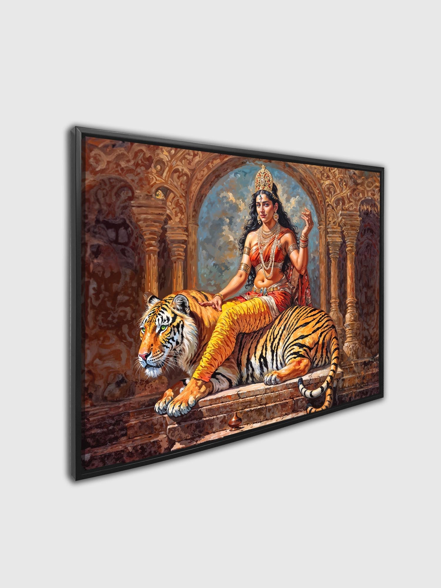Wall art Indian Art-Parvati in Black Floating Frame