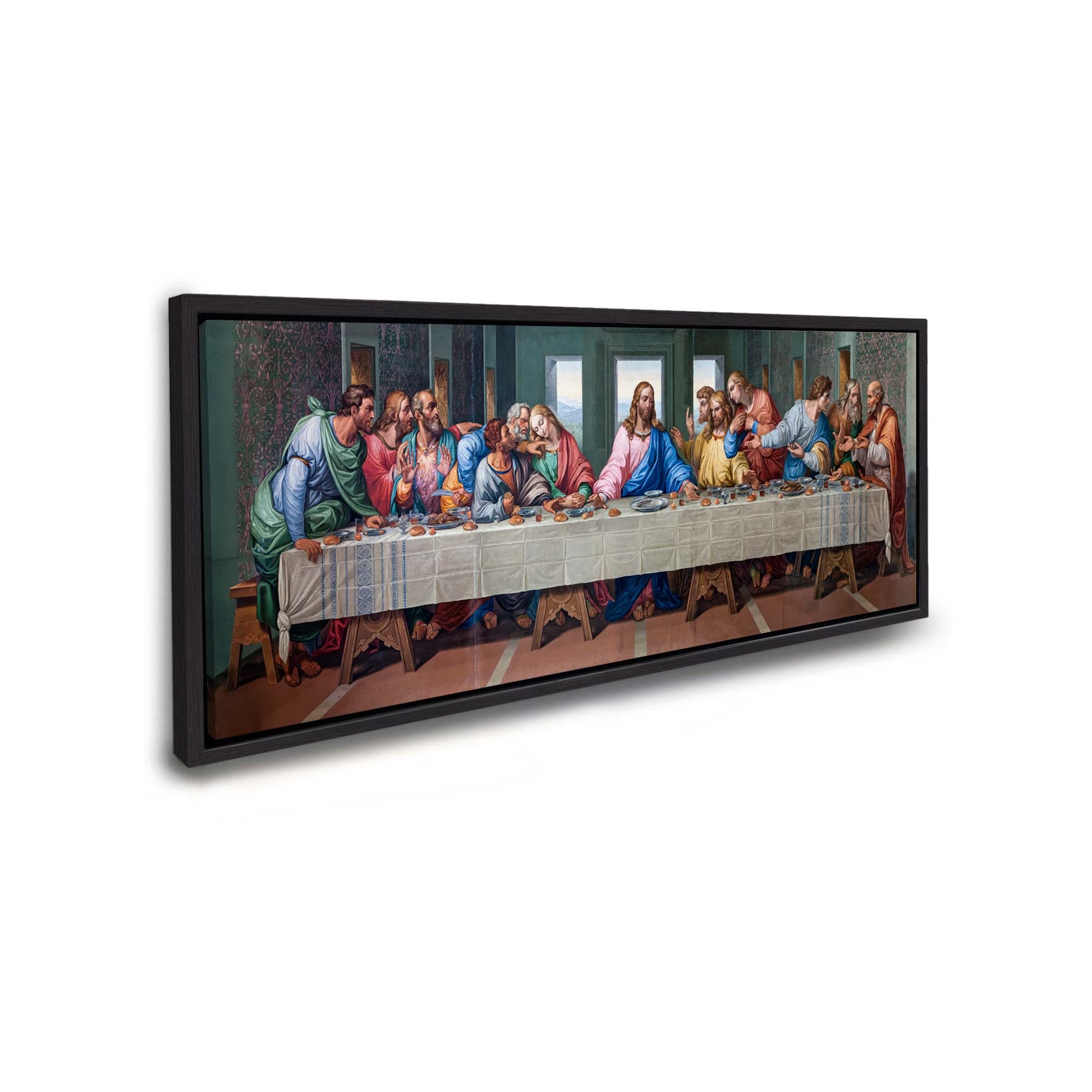 Last Supper Wall Art in Black Floating Frame