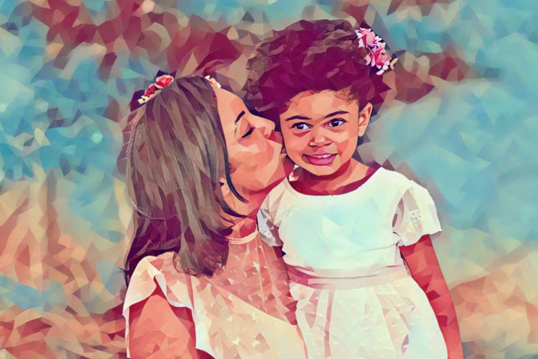 Displays the Polygon effect on a photo