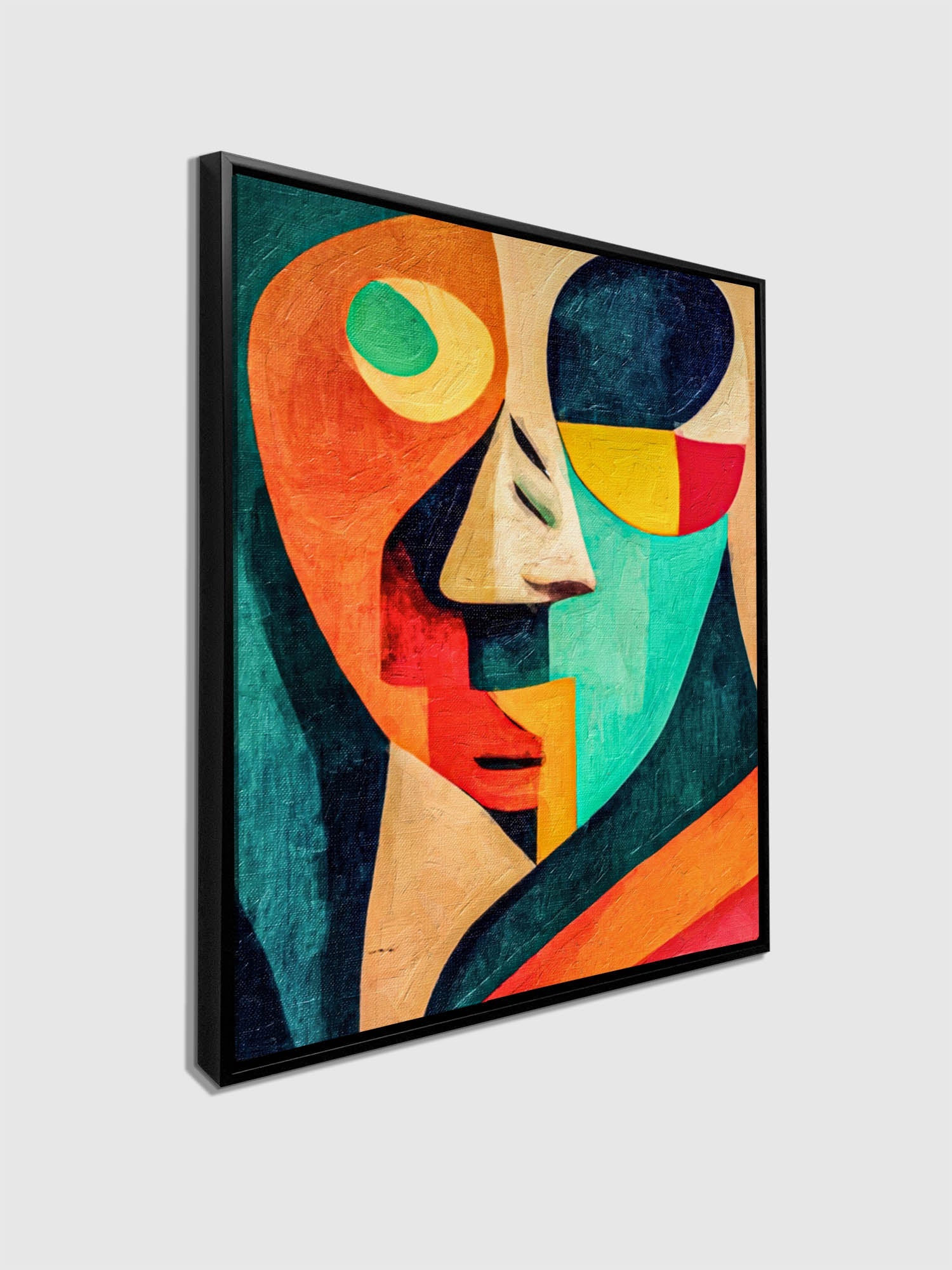 Picasso style digital art wall art with floating frame