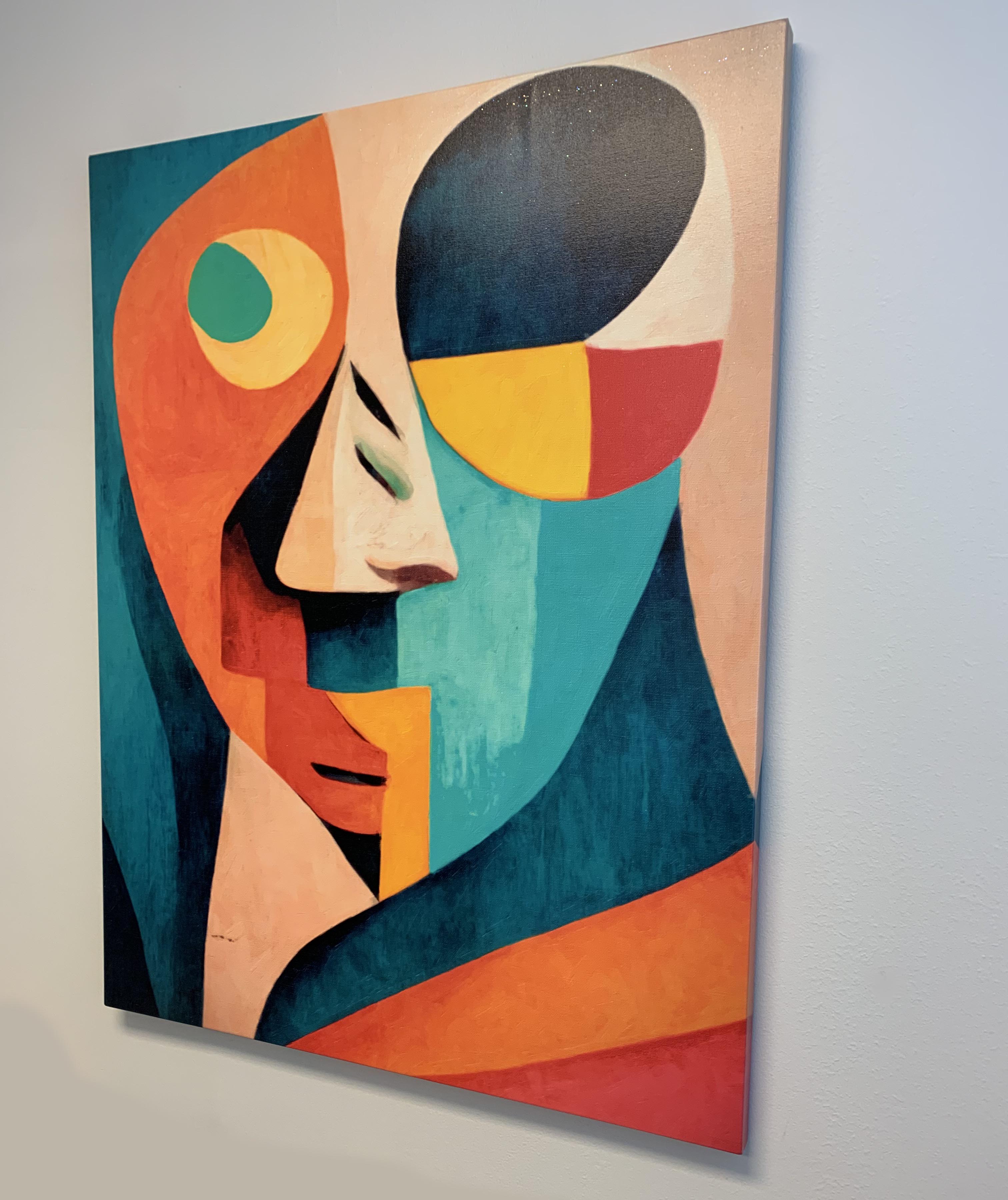 Wall decor Picasso style digital art without frame