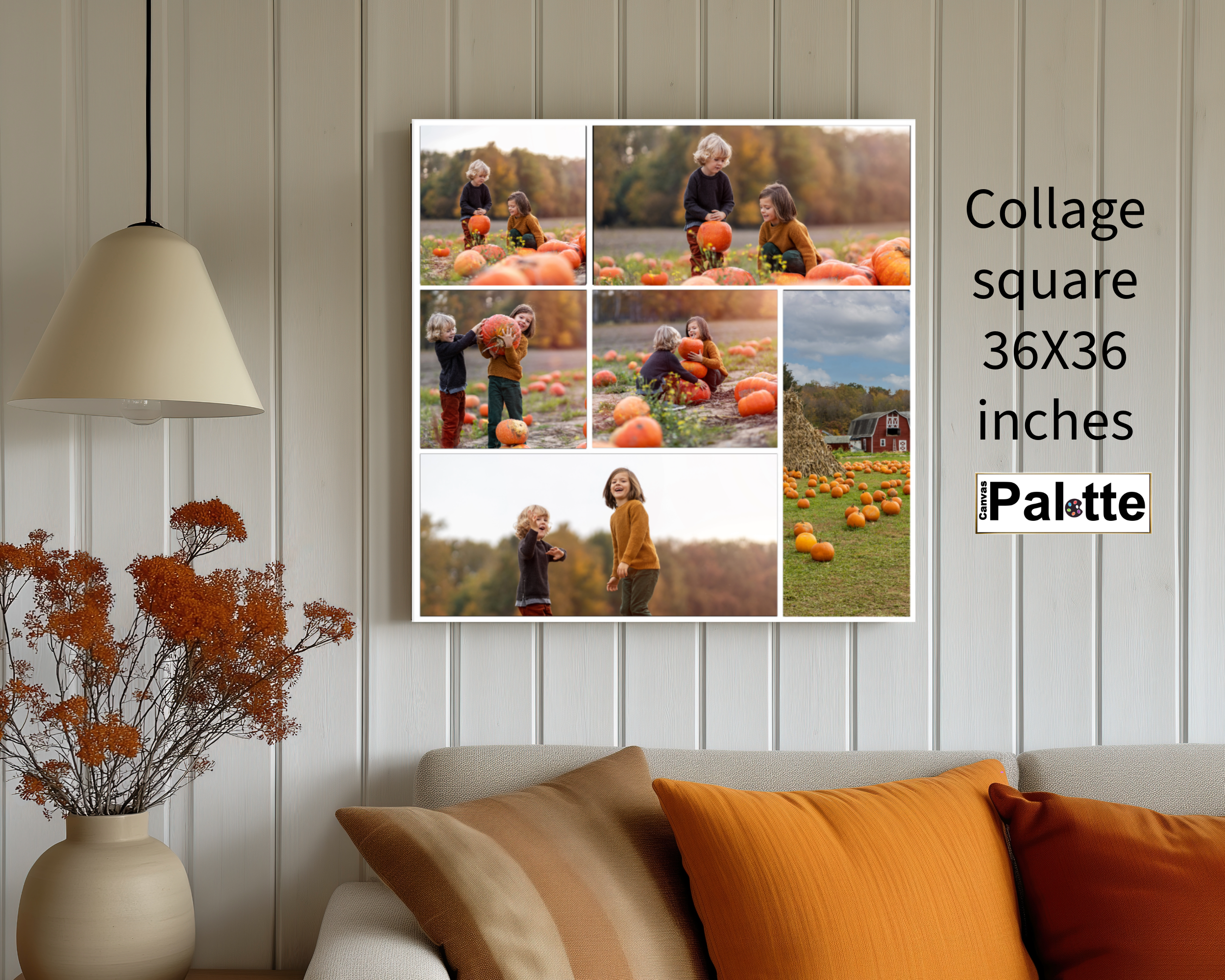 36″X36″ Custom Canvas Collage Photo 6 blocks