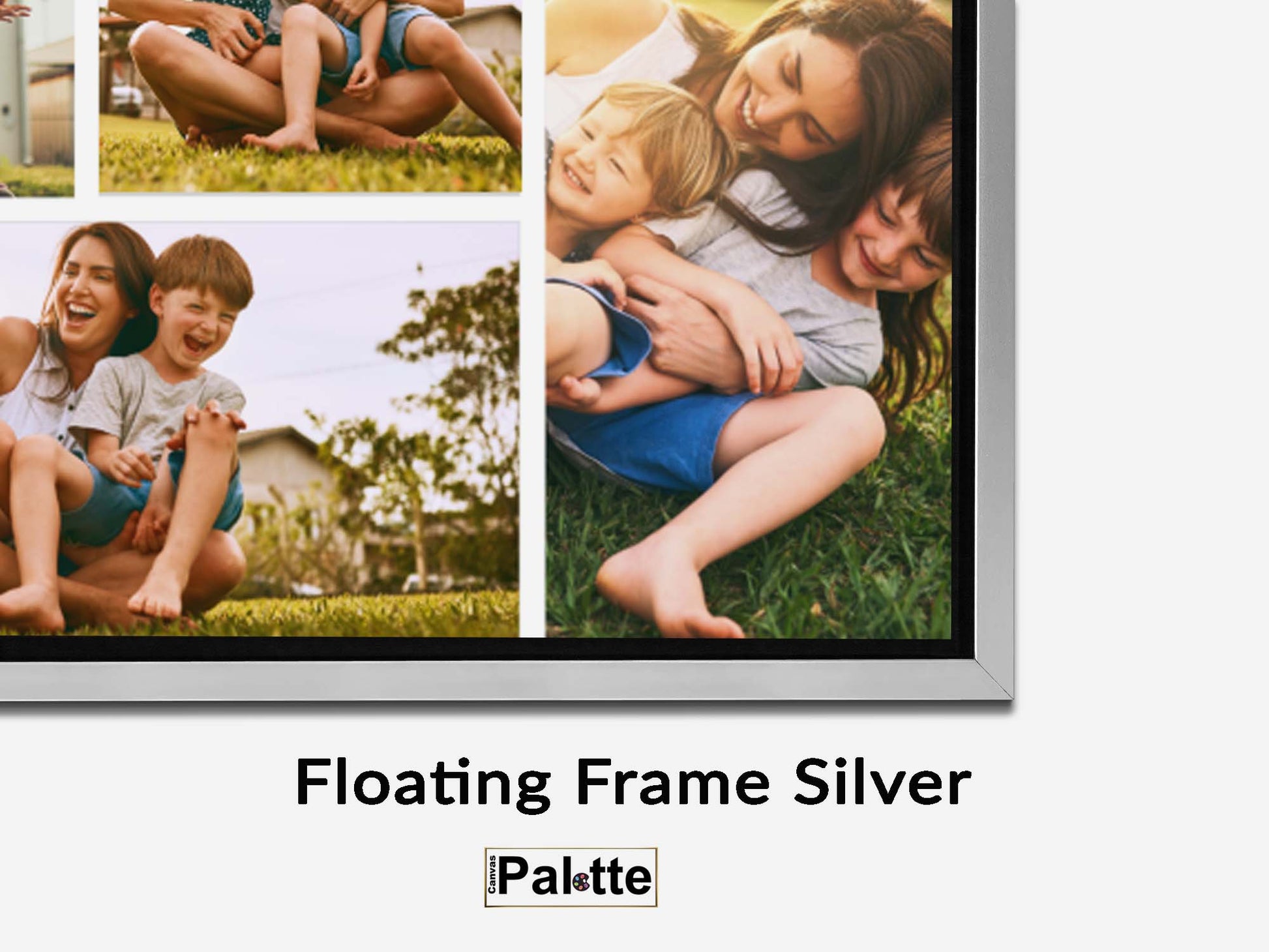 Example of a Silver floating border for canvas printed on Canvas Palette