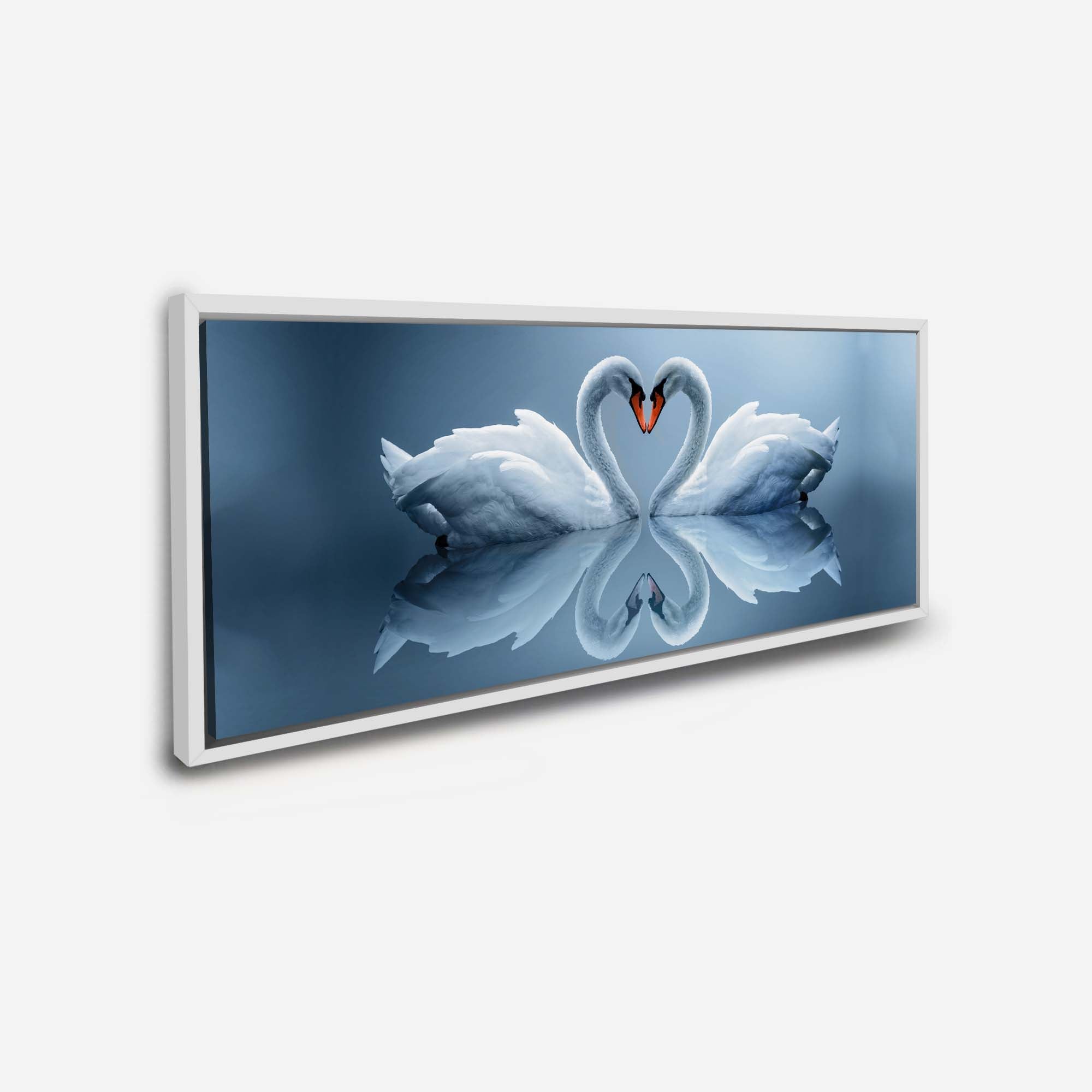 Wall Art-Kissing Swans with white frame