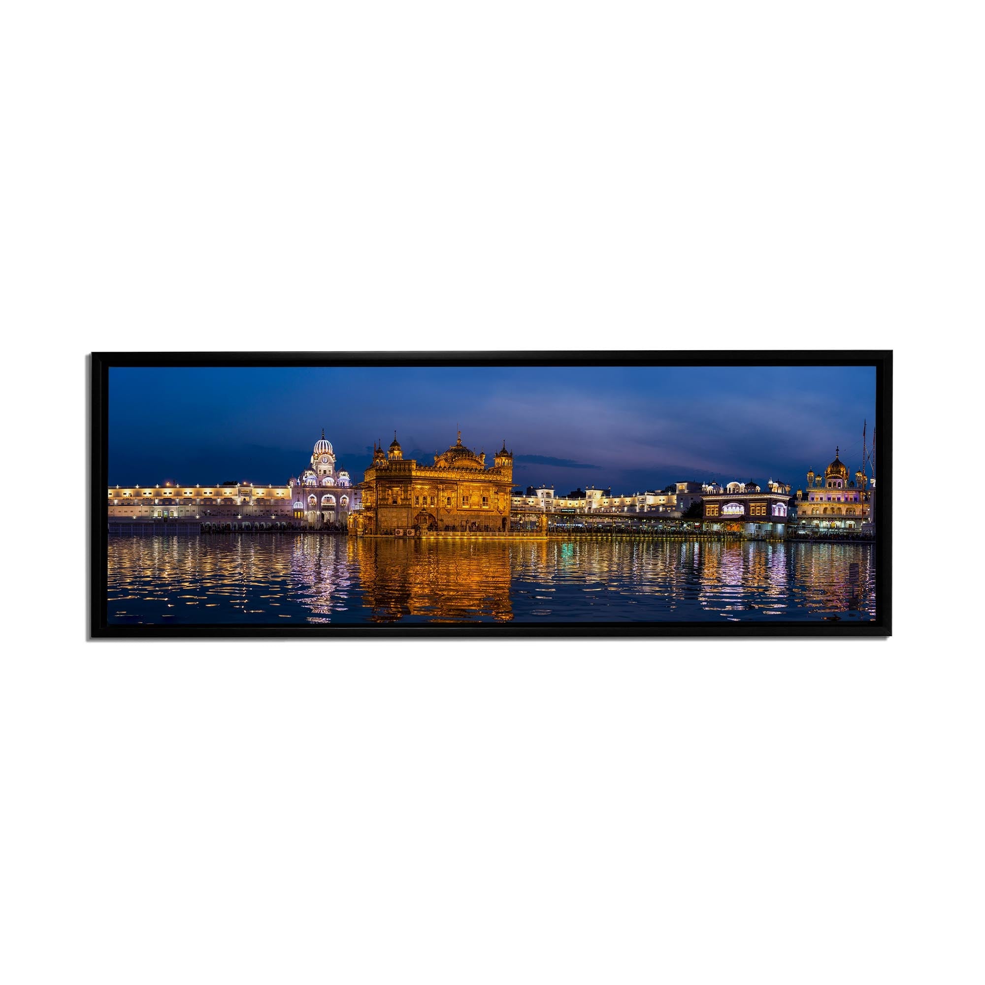 Sample Wall Art Golden Temple In Black Floatin Frame