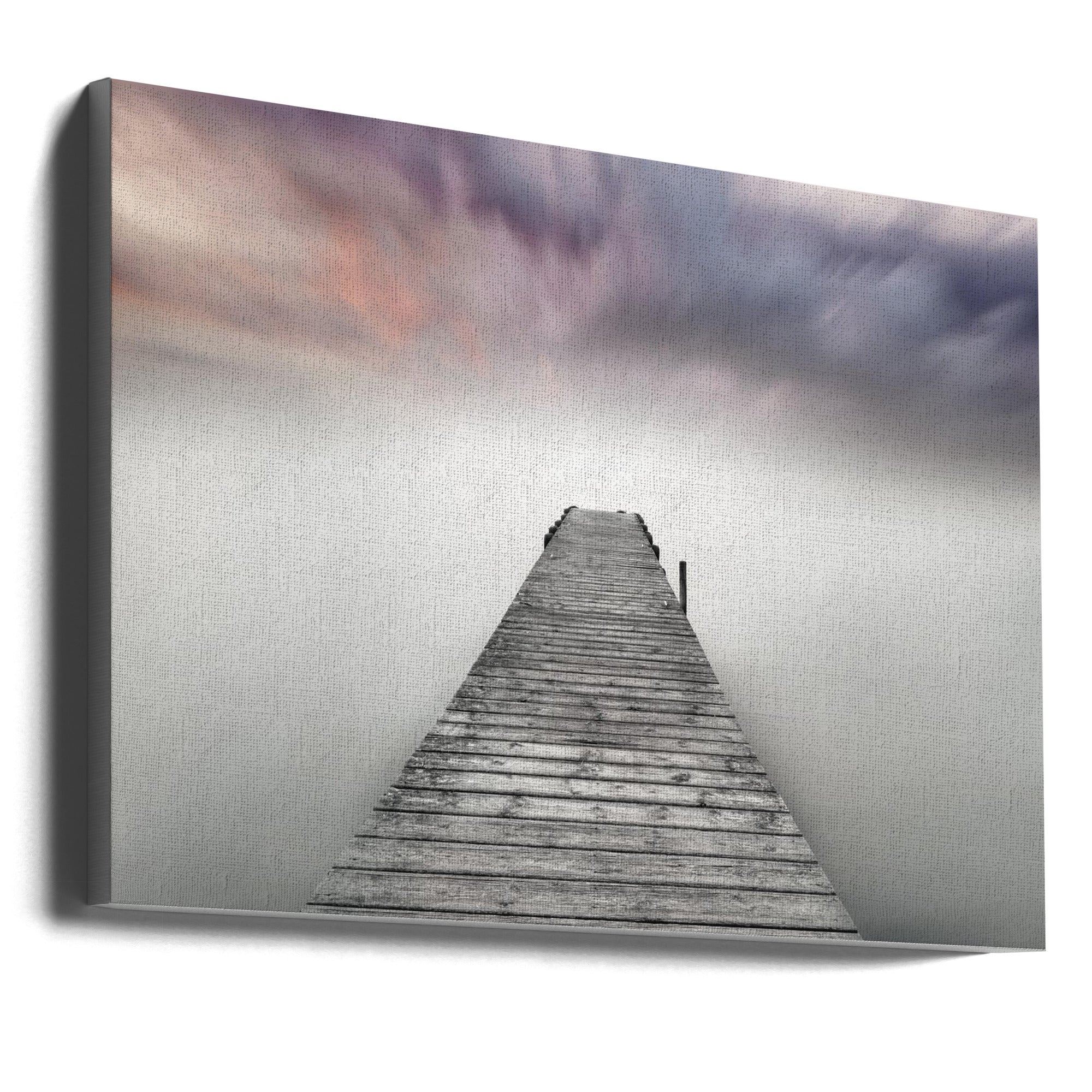 Quay Pier in Fog Wall Artwork Gallery Wrapped (Ready to Hang)