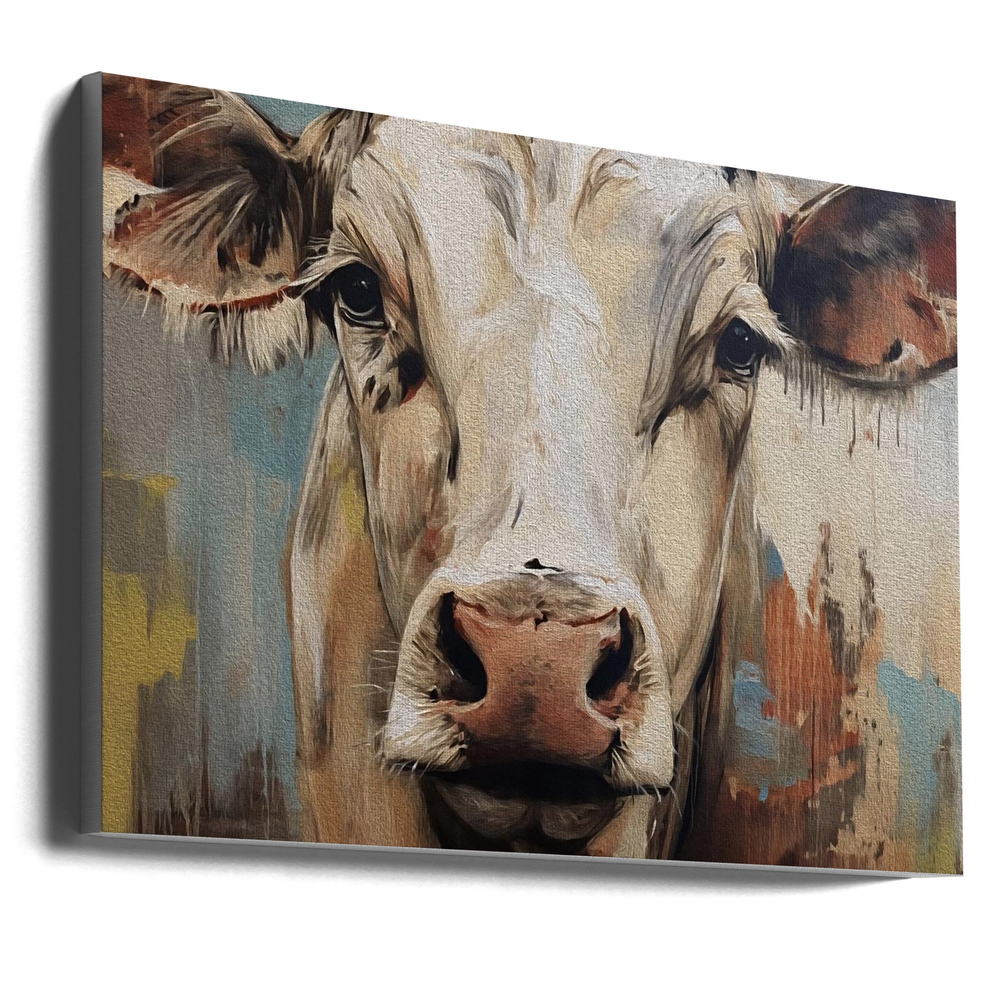 Cow No 1 Wall Artwork In Black Floating Frame
