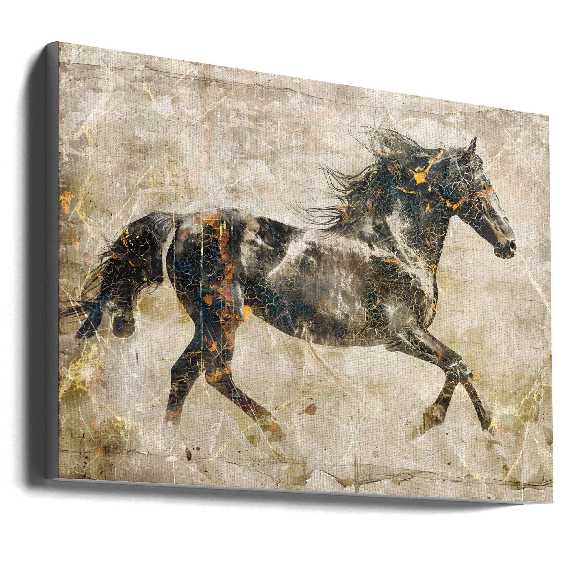 Abstract Art Canvas Print-wall-art-horse-vintage-art-illustration-03-36X24inches