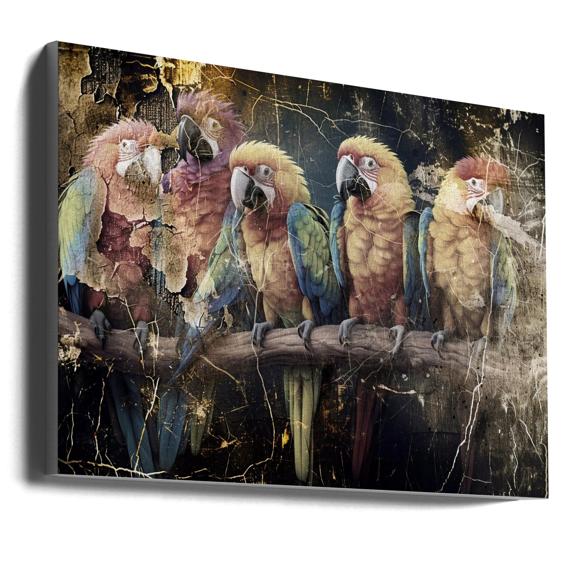 Abstract Art Canvas Print-wall-art-parrot-animal-vintage-art-illustration-wallart-10-36X24