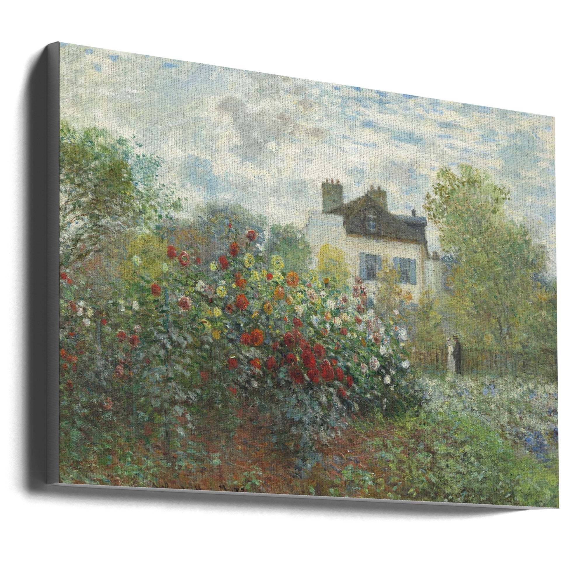 The Artist's Garden In Argenteuil, a Corner of the Garden With Dahlias (1873) Wall Artwork Gallery Wrapped (Ready to Hang)