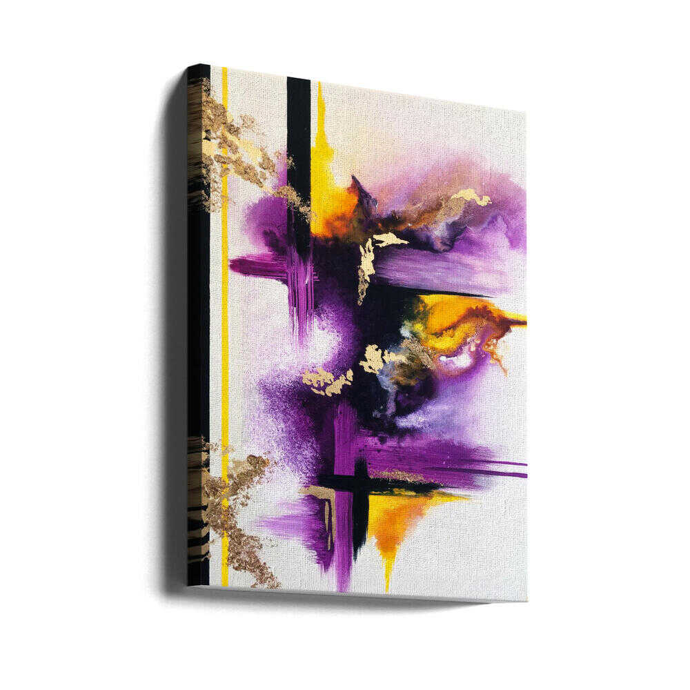 Wall art Geometric Purple and Yellow