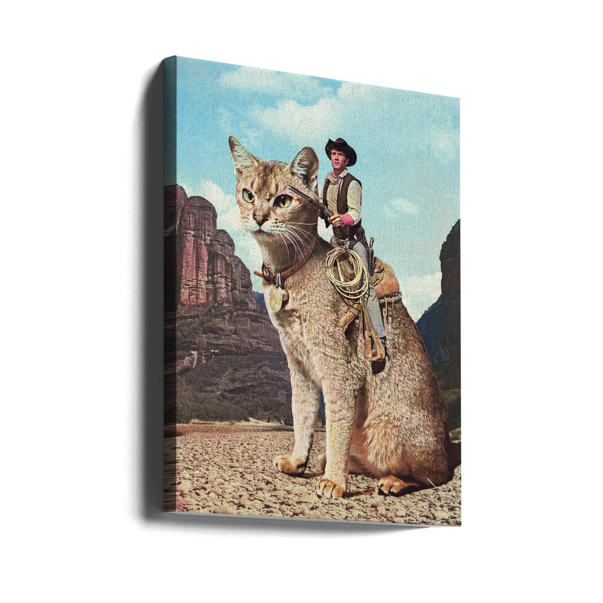 Cat Lone Ranger Wall Artwork Gallery Wrapped (Ready to Hang)