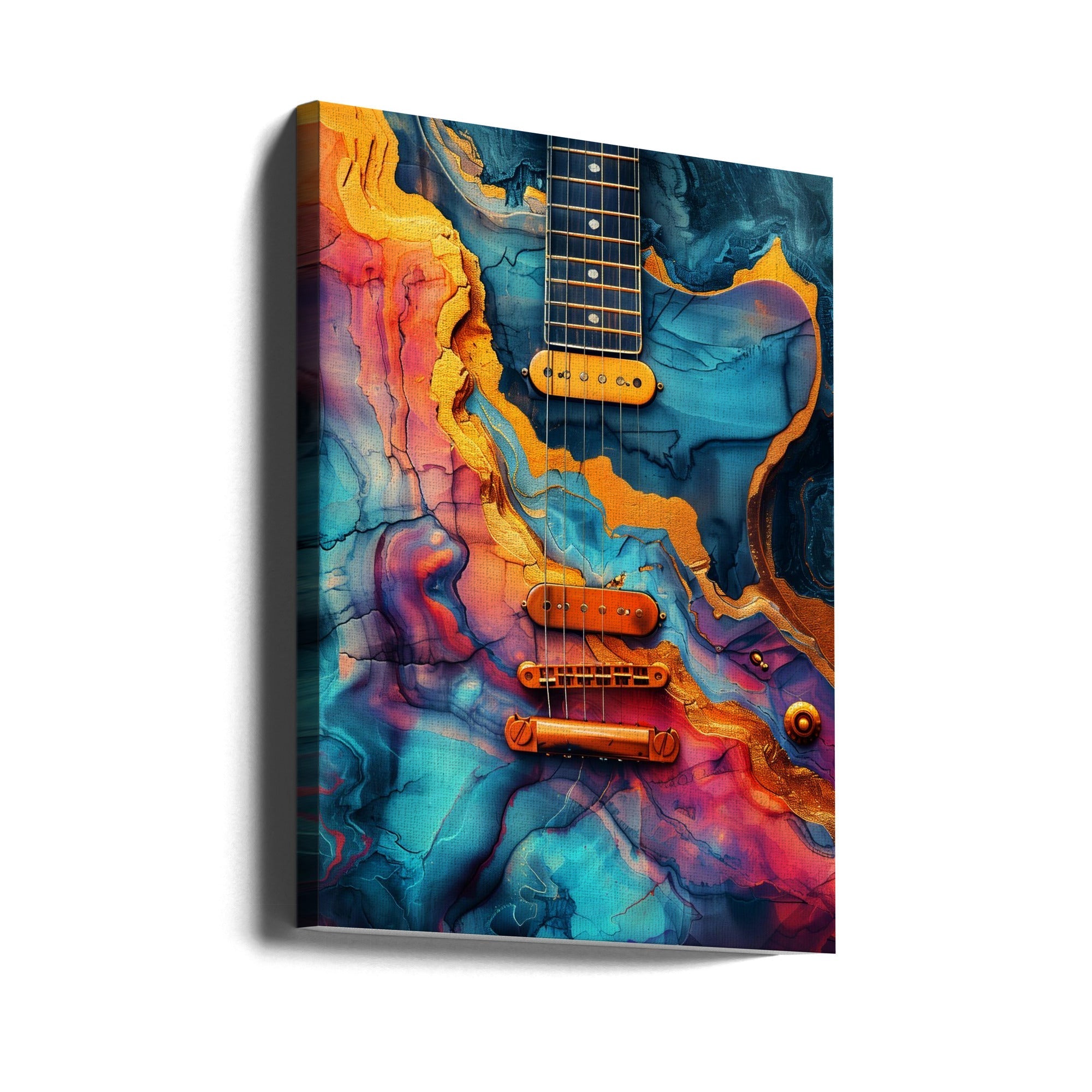 Music Guitar 3 Wall Artwork Gallery Wrapped (Ready to Hang)