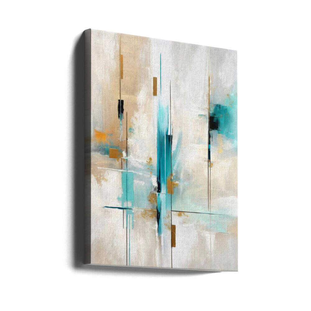 Wall art Echoes of Aqua and Gold