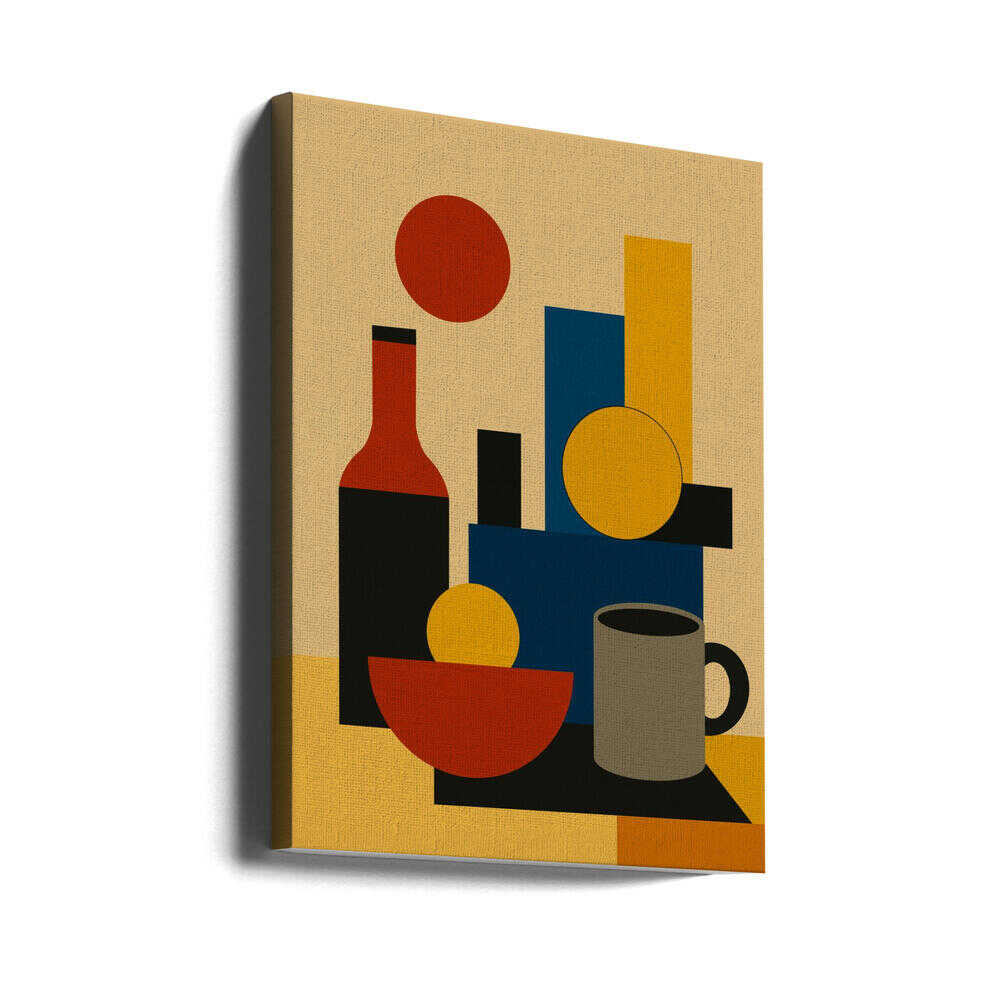 Wall art Geometric Still Life with Bottle 02