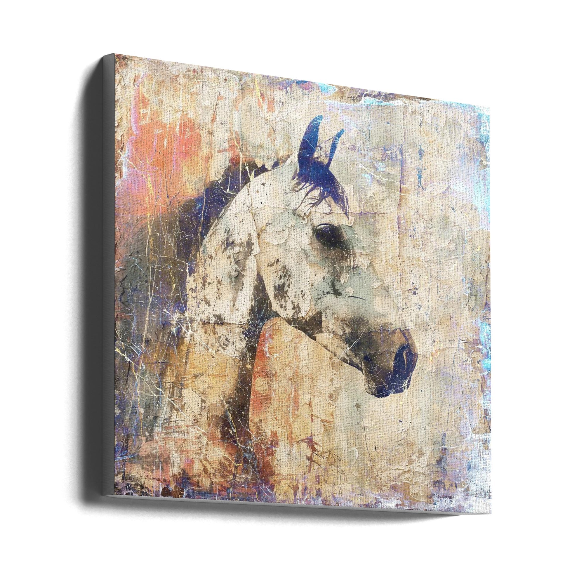 Abstract Art Canvas Print-wall-art-horse-vintage-art-illustration-04-24X24inches