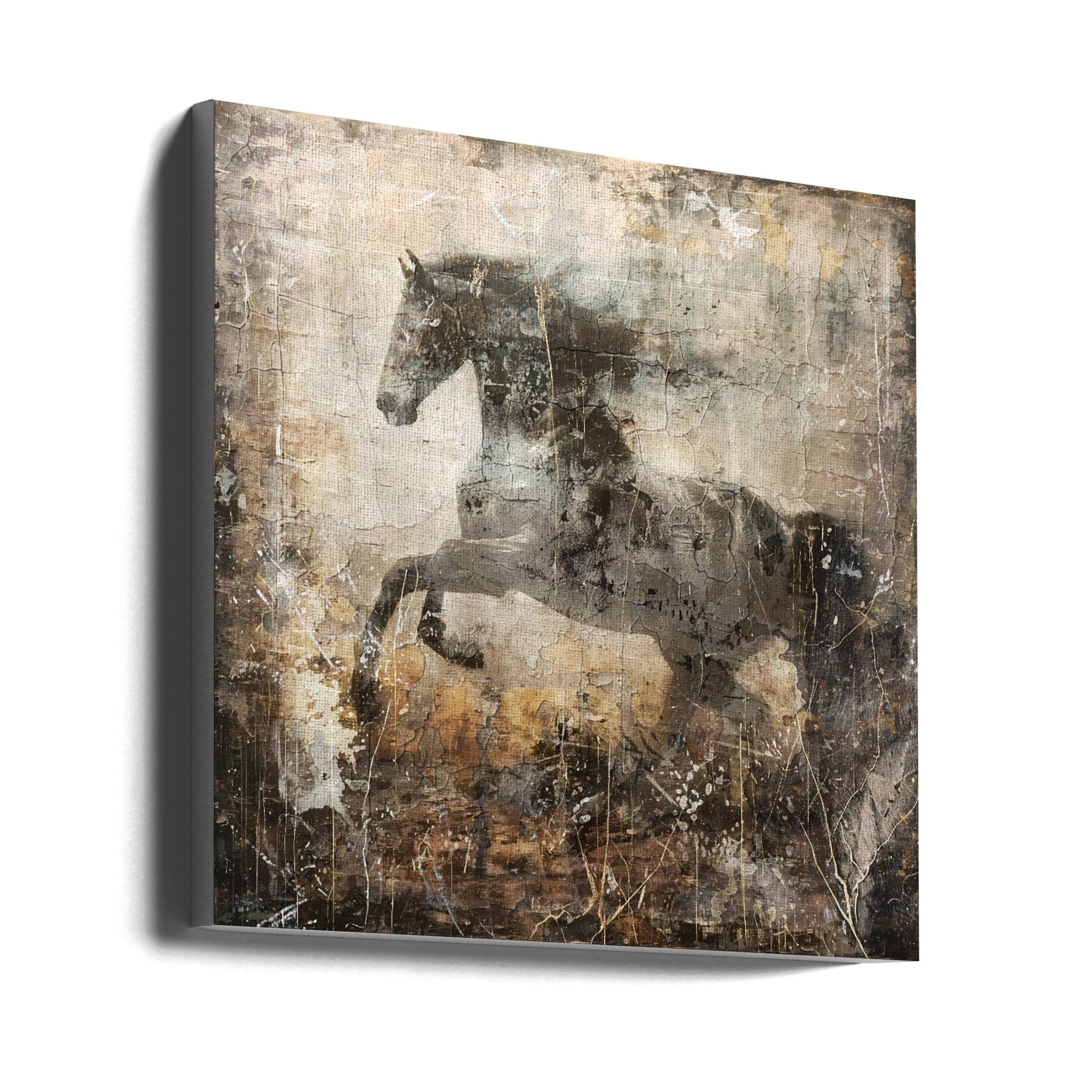 Abstract Art Canvas Print-wall-art-horse-vintage-art-illustration-09-24X24inches
