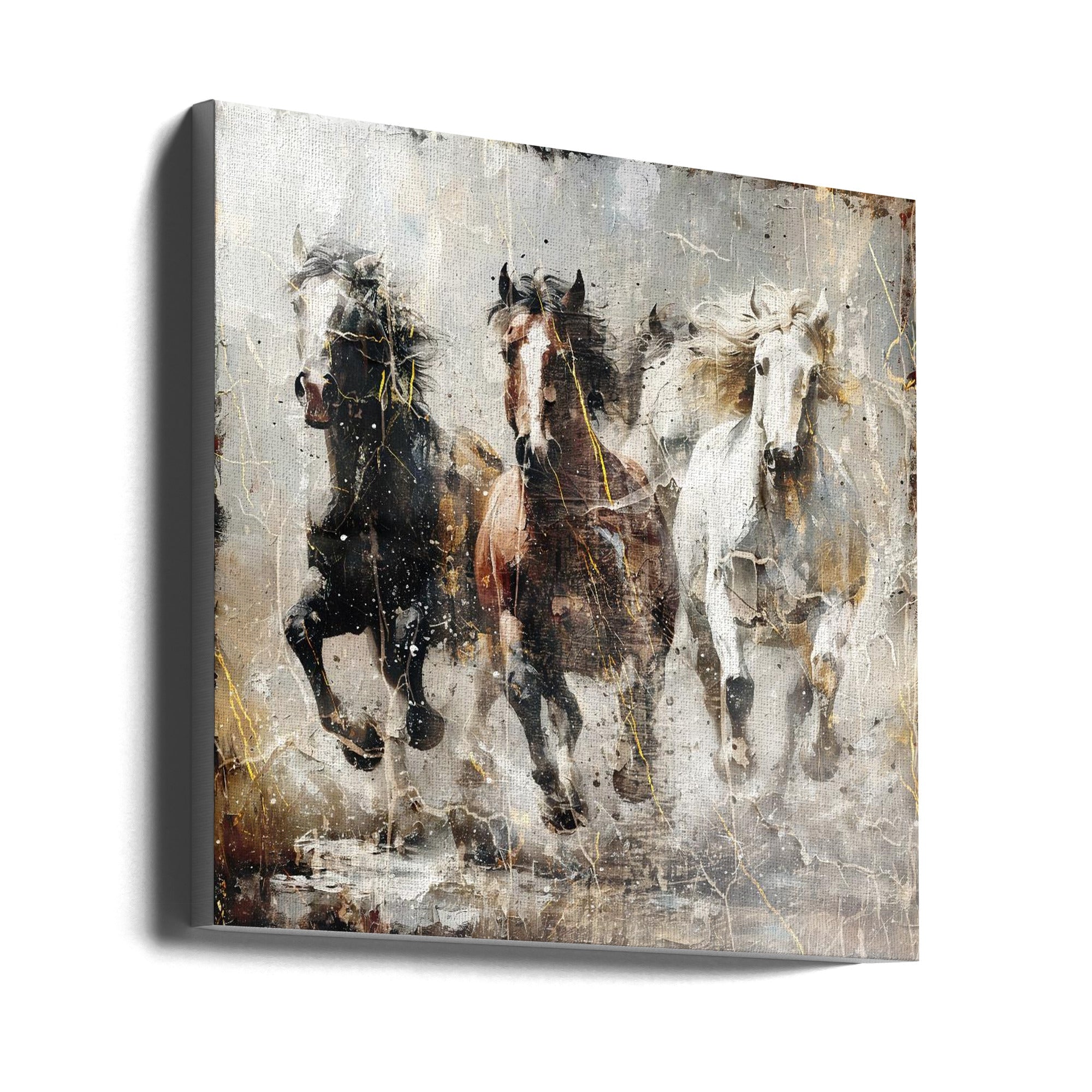 Abstract Art Canvas Print-wall-art-horse-vintage-art-illustration-15-24X24inches
