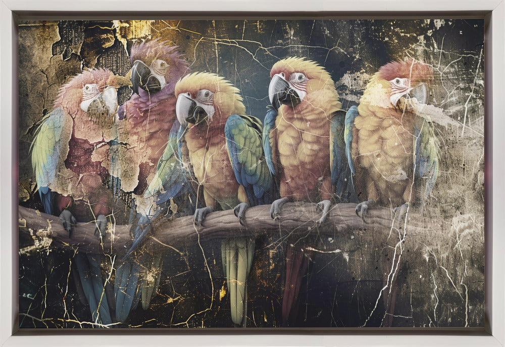 Abstract Art Canvas Print-wall-art-parrot-animal-vintage-art-illustration-wallart-10-36X24