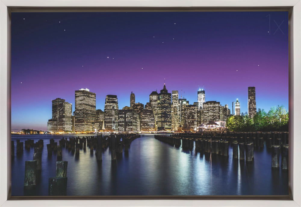 Wall ArtNew York Sky Line 36X24inch In Black Floating Frame
