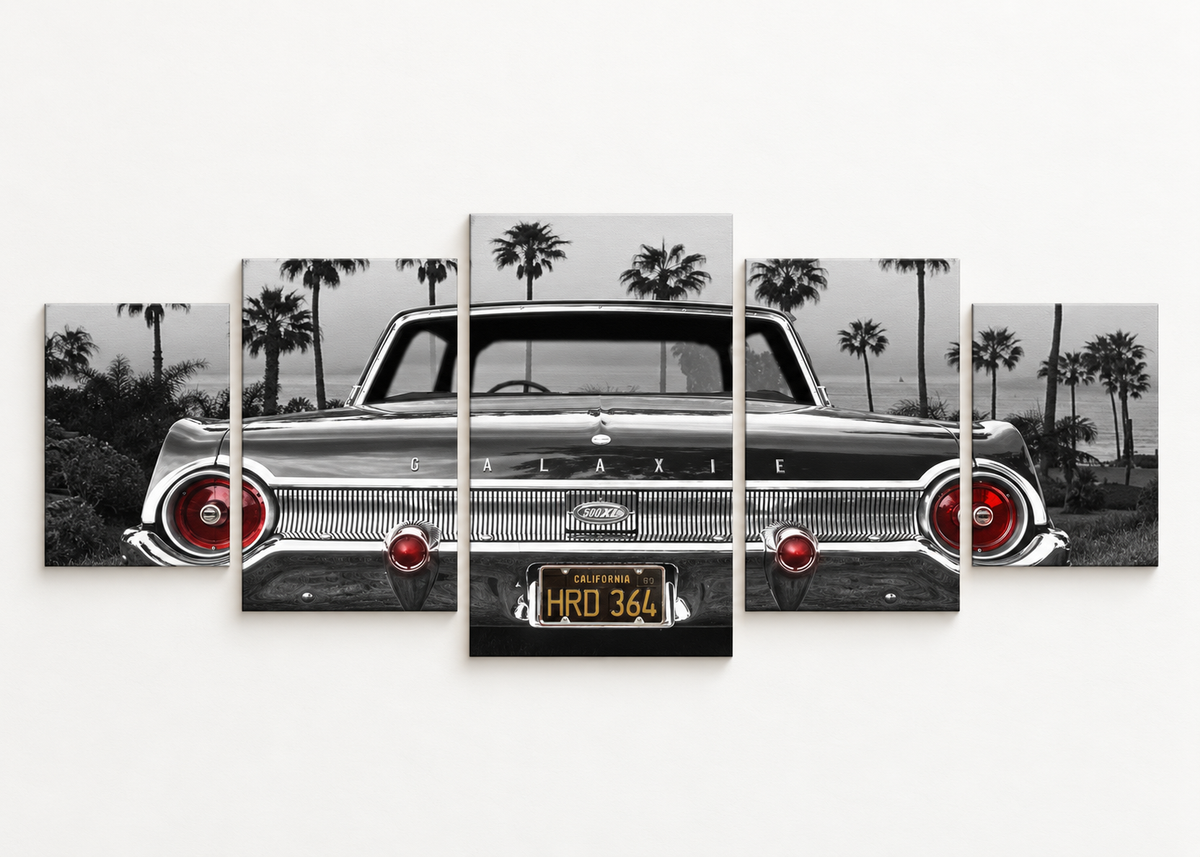 Ford Galaxie 500XL Statement 5 gallery-wrapped canvas set; illustrative front view, see size guide for dimensions