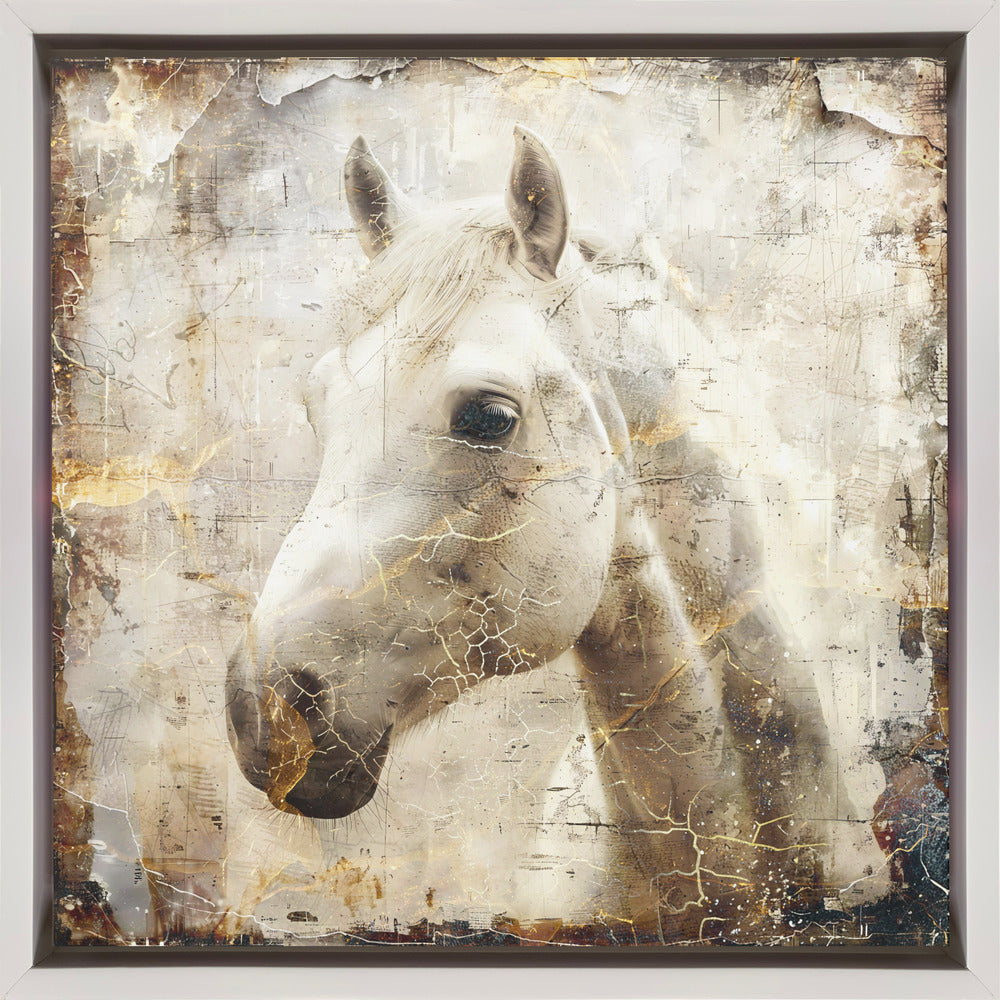 Abstract Art Canvas Print-wall-art-horse-vintage-art-illustration-02-24X24inches