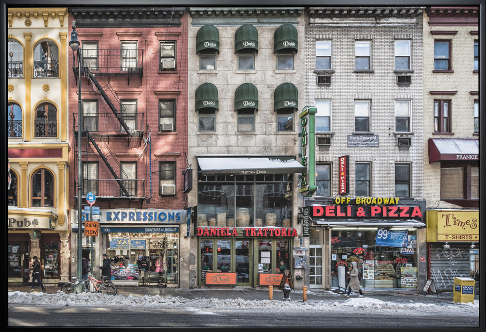 Wall Art A cold day in NY 36X24inch In White Floating Frame