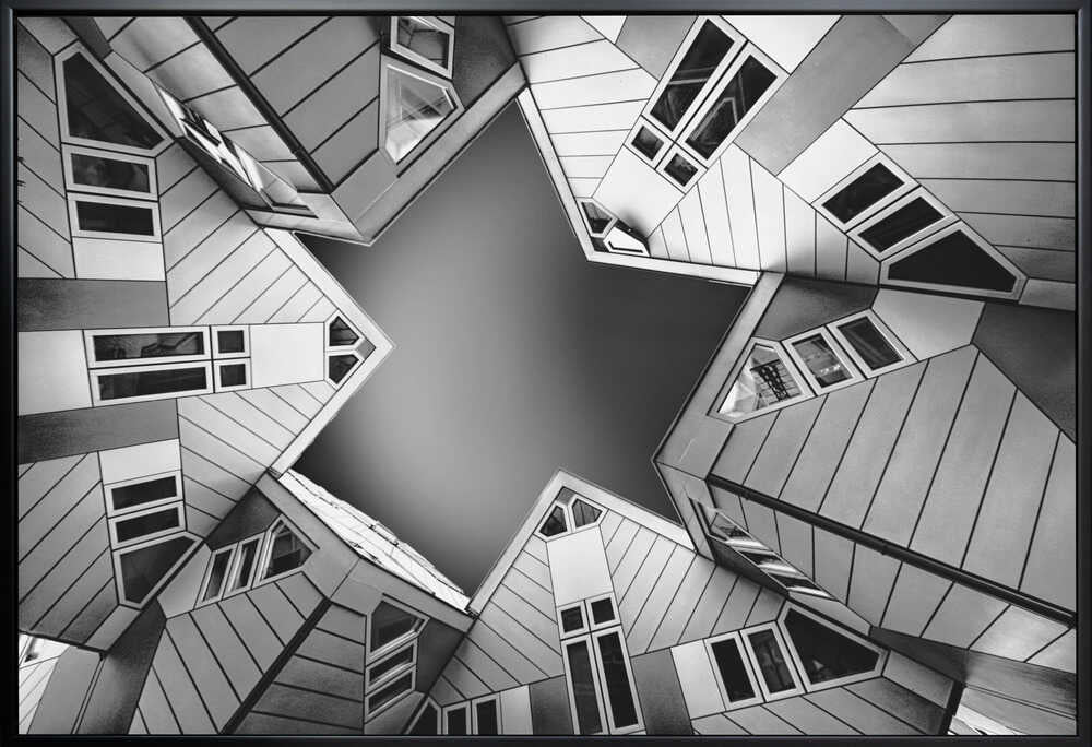 Cubic houses – cityscape wall art, additional artwork view 3