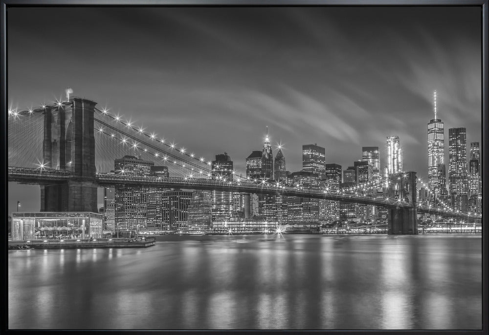 Wall art-BROOKLYN BRIDGE Nightly Impressions - Monochrome