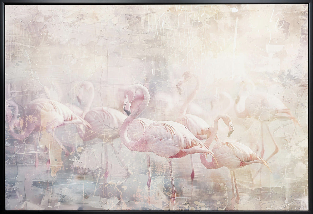 Abstract Art Canvas Print-wall-art-flamingo-animal-vintage-art-illustration-wallart-10-48X36