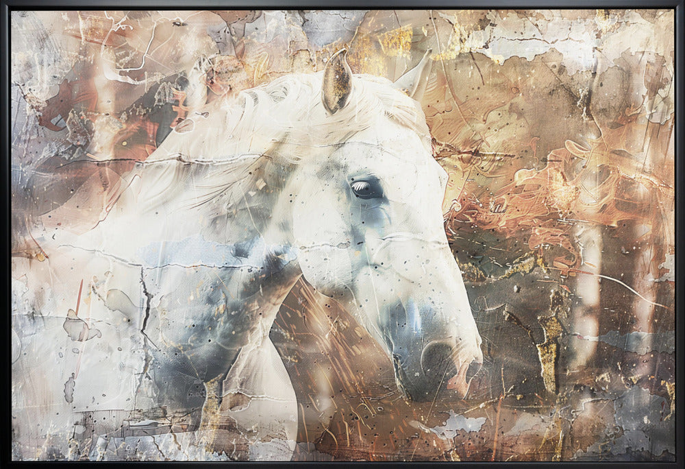 Abstract Art Canvas Print-wall-art-horse-animal-vintage-art-illustration-wallart-05-48X36