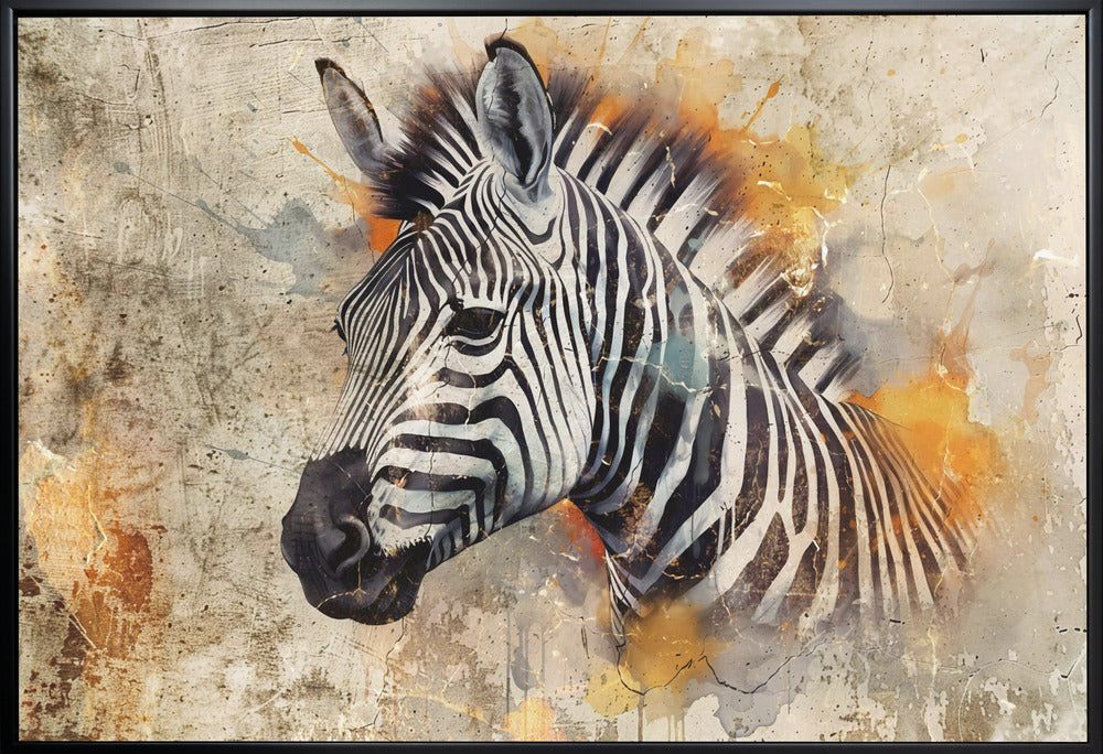 Abstract Art Canvas Print-wall-art-zebra-animal-vintage-art-illustration-wallart-06-48X36