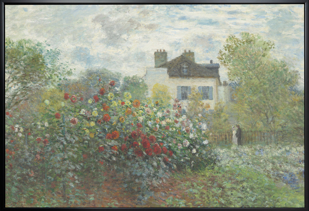 The Artist's Garden In Argenteuil, a Corner of the Garden With Dahlias (1873) Wall Artwork Gallery Wrapped (Ready to Hang)