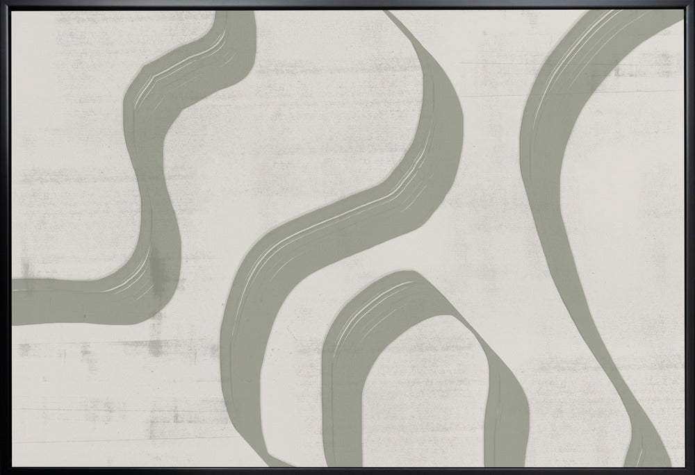 Abstract Art Canvas Print-wall-art-green-waves-no-2-36X24inches