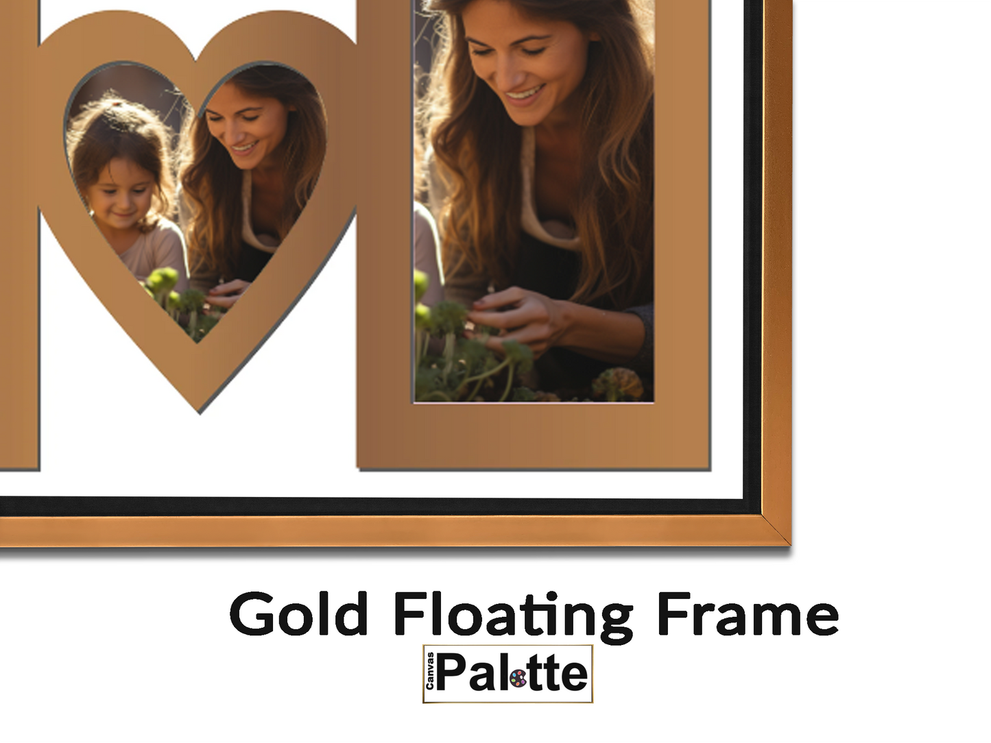 Example of a Gold floating border for canvas printed on Canvas Palette