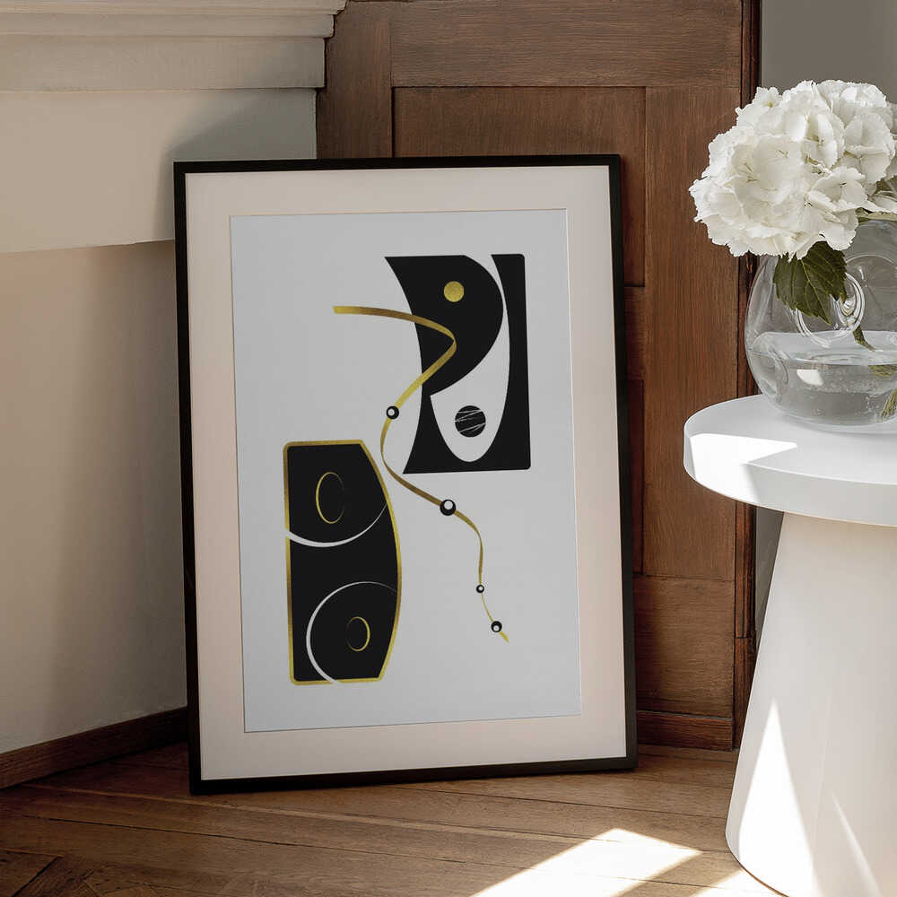 Wall art Black & White Abstract No. 2 | gold