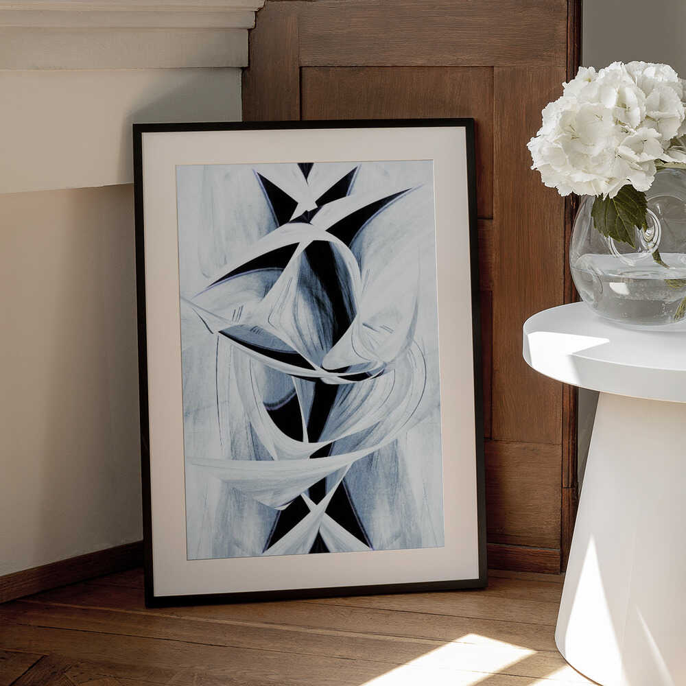 Wall art Dynamic Black And White Swirling Patterns