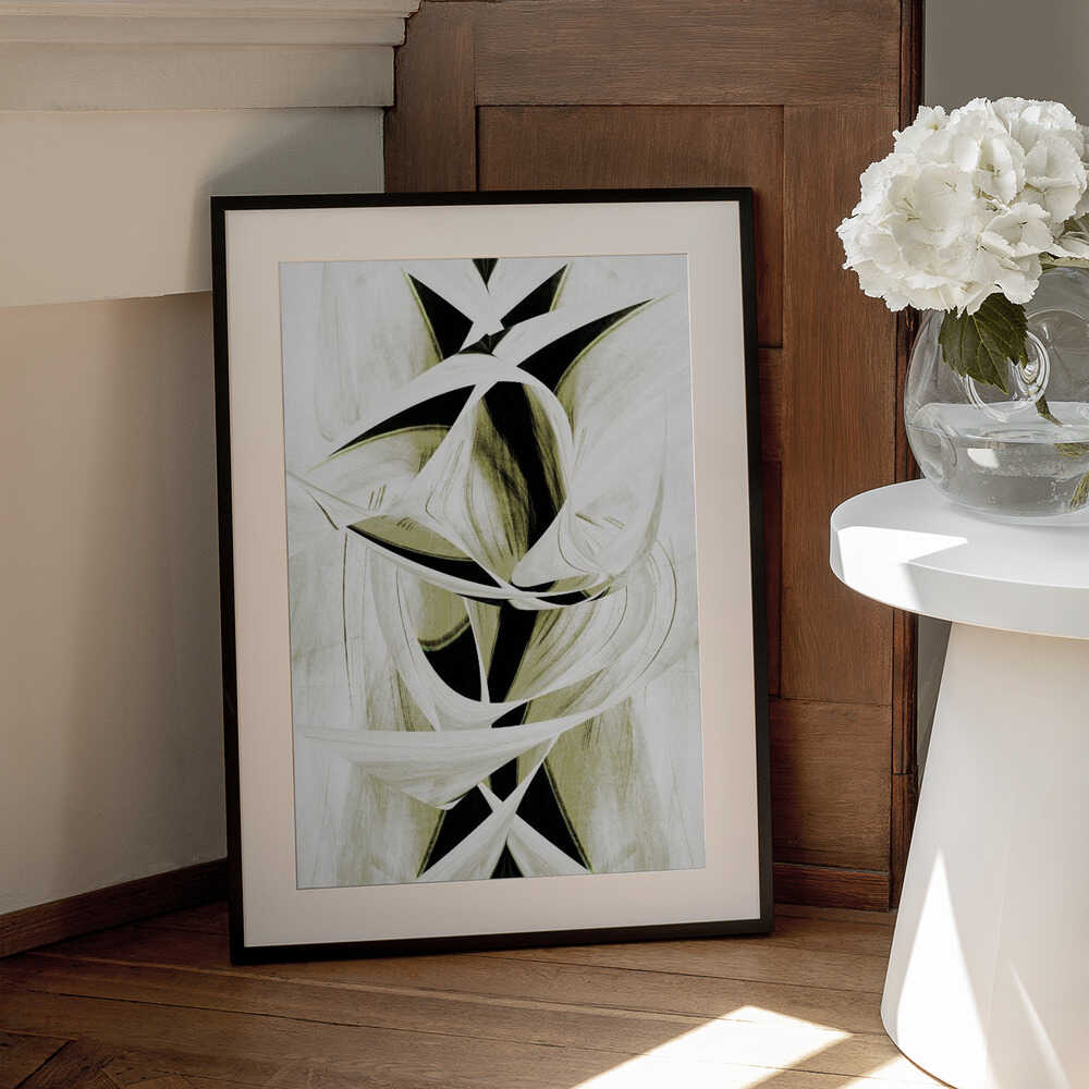 Wall art Intertwined Shapes And Monochromatic Tones