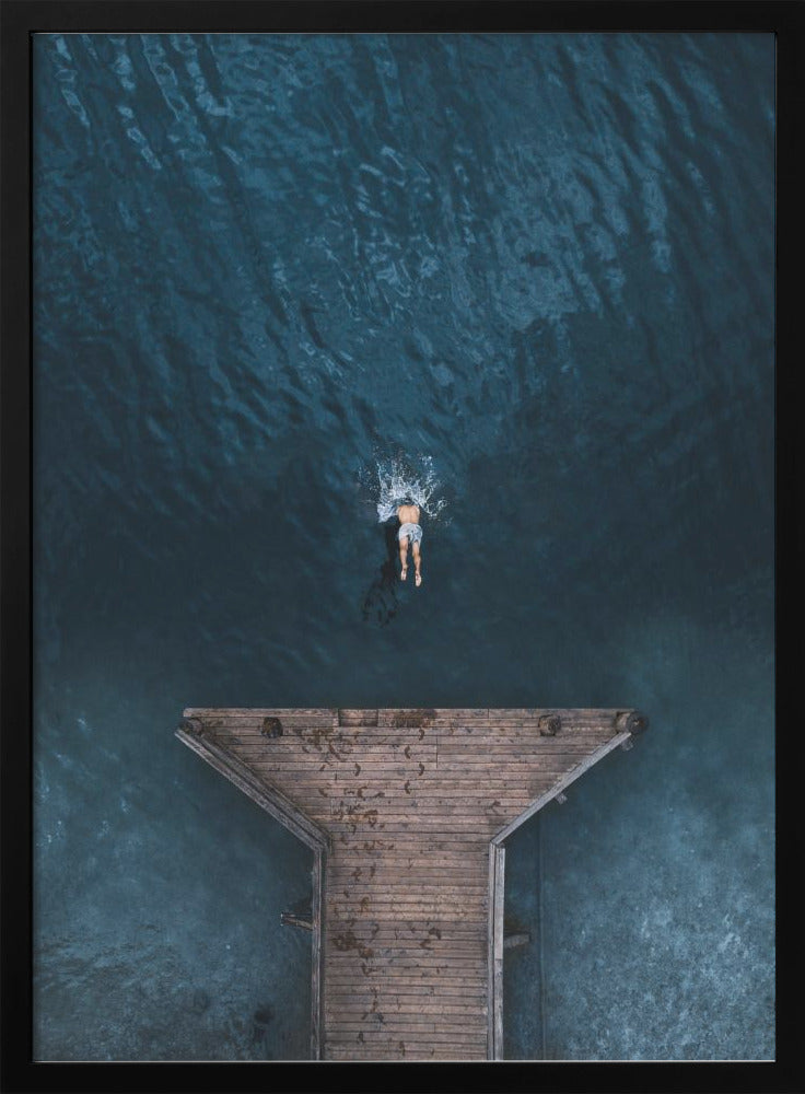 JUMP Wall Artwork In White Floating Frame