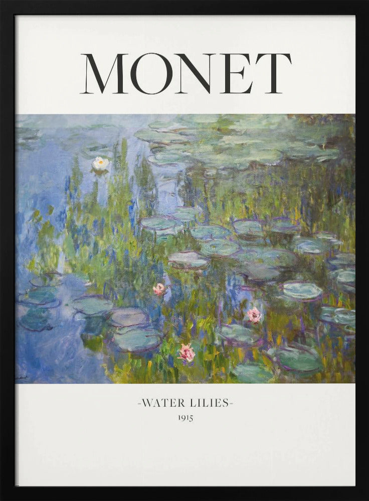 Water Lilies 1915 Monet Wall Artwork In White Floating Frame