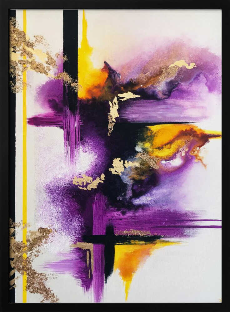 Wall art Geometric Purple and Yellow