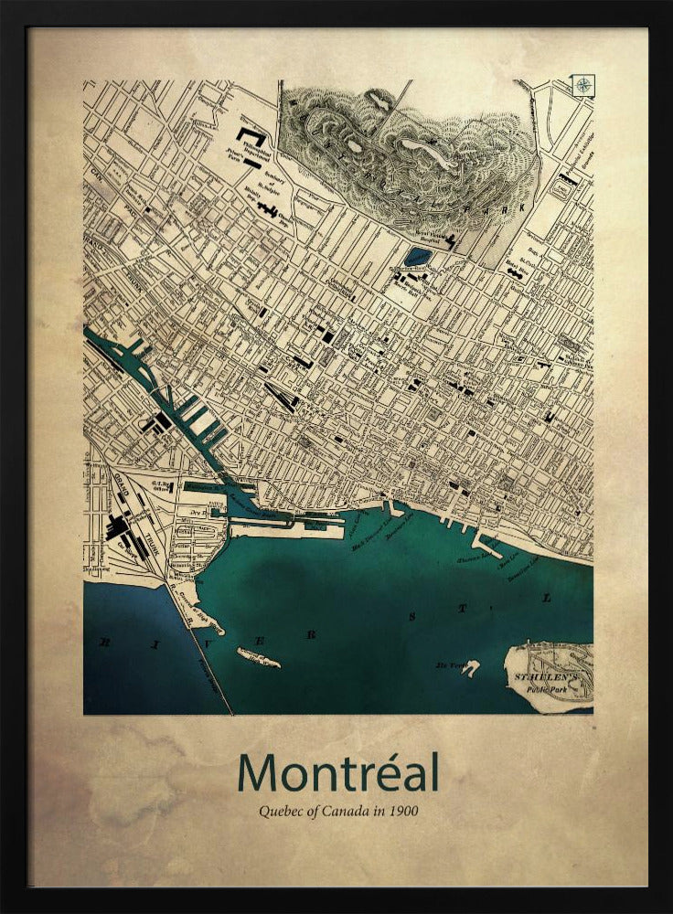Wall art Montreal map