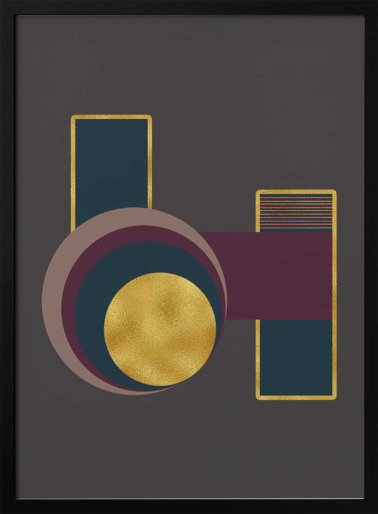 Wall art Squares and Circles 3 Grey Bg